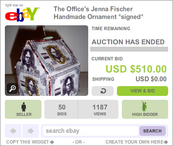 Jenna Fischer Holiday Ornament Auction