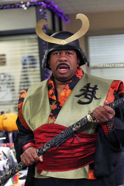 The Office Halloween: Stanley as samurai