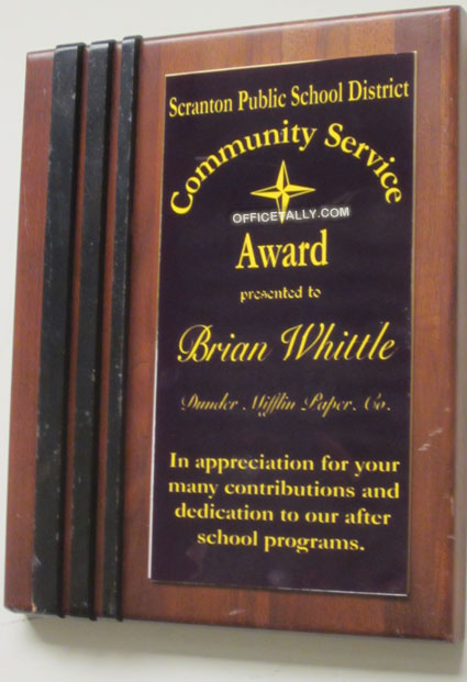 The Office set: Brian Whittle plaque