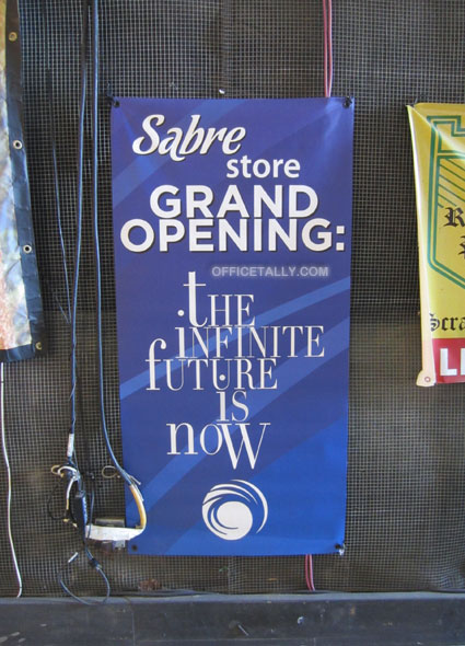 The Office set: Sabre store sign