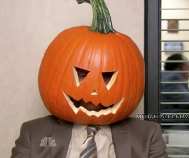 The Office Halloween Dwight as a pumpkin