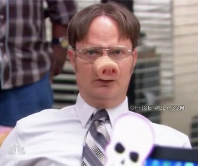 The Office Halloween Dwight as a pig