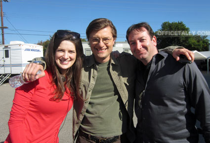 The Office: Junior Salesman, David Rogers, director, with writer Carrie Kemper and James "Rolf" Urbaniak