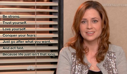 Pam's final words of advice
