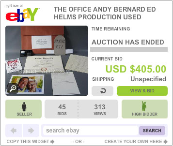 The Office Auction Andy Bernard Props