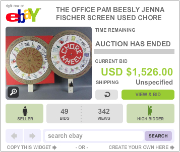 The Office Auction Pam Chore Wheel