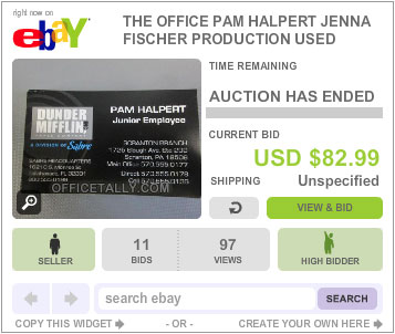 The Office Auction Pam Halpert Business Card