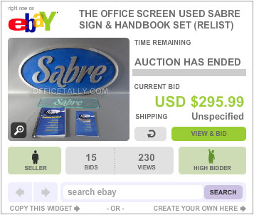 The Office Auction Sabre Sign