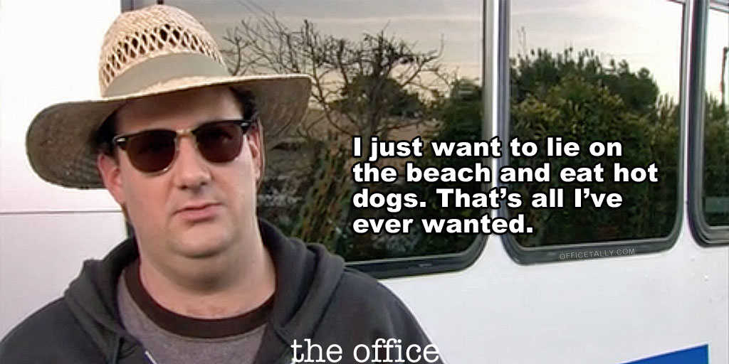 The Office beach kevin hot dogs